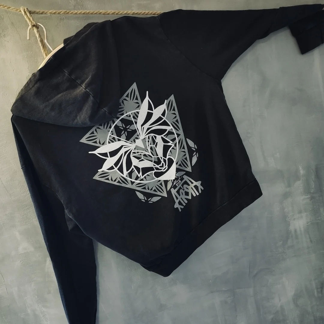 Washed Out Geometric Oversize Hoody