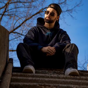Black Fox Geometric Navy Blue Hoody
